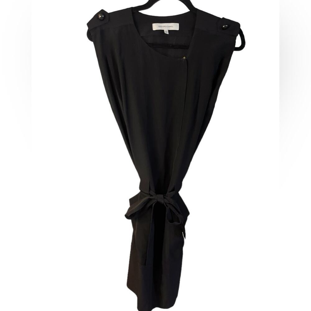 Gerard Darel Black Silk Mini Belted Dress Size 6